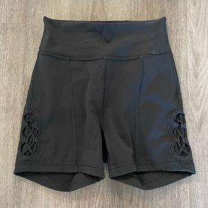 Lululemon Black Biker Shorts w/ Criss-Cross Design